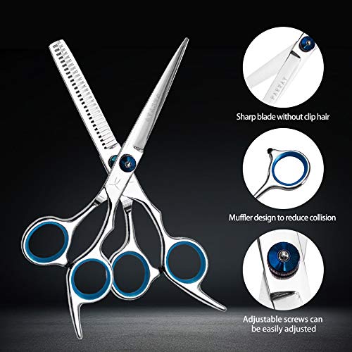 FARRAY Hair Cutting Scissors，6.5 Inch Professional Stainless Steel Barber Hair Scissors，for Both Salon and Home Use (Aurora color)