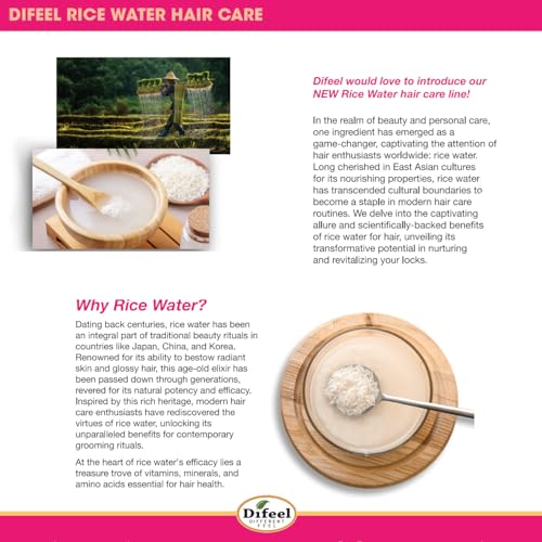Difeel Rice Water Leave-in Conditioning Spray 8 oz. - Spray Leave in Conditioner For Dry Damaged Hair