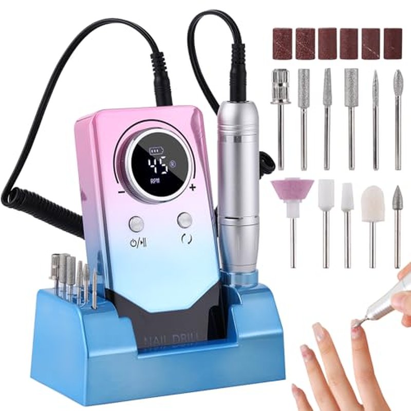 FLRONGSUN 45000RPM Rechargeable Nail Drill with LCD Screen