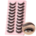 FARRED False Lashes Wispy Natural Strip Eyelashes 14mm Cat Eye Mink Lash Strips Full Volume Fake Cateye Eyelash Pack Natural Look 10 Pairs Short Thick Fluffy Pesta?as Postizas for Women