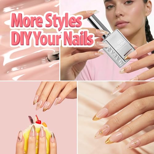Makartt Jelly Bright Nude Gel Nail Polish 15ML - Hema-Free, Clay Muse Variation