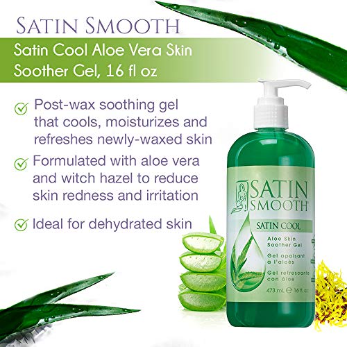 Satin Smooth Waxing Duo: Zinc Oxide Hair Removal Wax and Cool Aloe Vera Skin Soother Gel