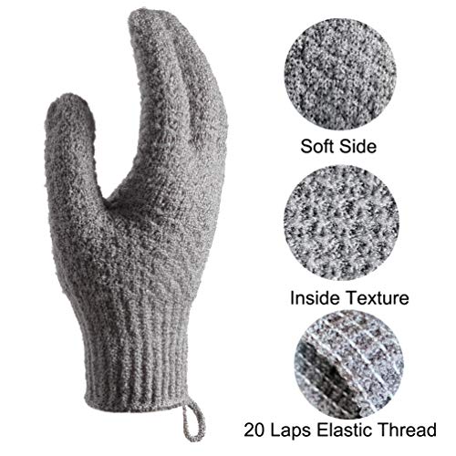 Exfoliating Bath Gloves - 4 Pack Extended Scrubbing Mitts