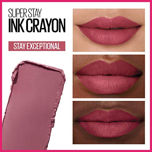 Maybelline Super Stay Ink Crayon Lipstick - Longwear Matte Color, Purple Beige