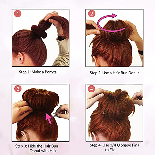 IKOCO 2.4" U-Shaped Hair Pins 80pc Brown Bun Pins w/ Storage