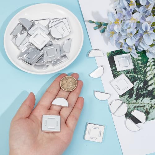 30 Pcs Empty 26mm Metal Eyeshadow Pans for DIY Makeup Palette - Round & Square