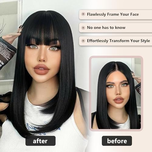 LEEONS Clip-In Bangs Hair Piece | Synthetic Hairpiece