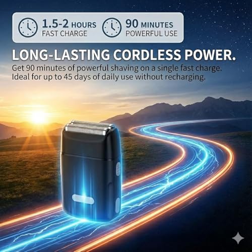 5-in-1 Electric Razor for Men & Beard Trimmer Kit: Dual-Mesh Foil Shaver Head - Cordless Hair Clippers for Bald Head & Face, Waterproof Body Grooming for Home, Shower & Travel