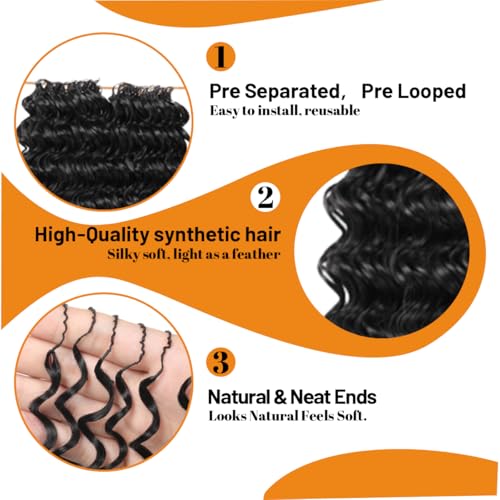 Feather Crochet Hair 18 Inch Pre-Looped Synthetic Curly Braids