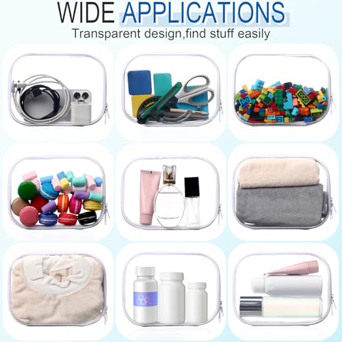 6-Pack Clear Hard Zipper Cases | Storage Organizer Bags