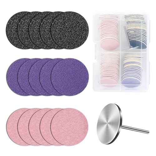 MelodySusie 80PCS Replacement Sandpaper Discs with 25mm Metal Nail Drill Bit, 80 Coarse 150 Medium 240 Extreme Fine Grit for Electric Foot File Callus Remover Tool or Polishing Craft