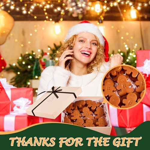 Maxcheck 50 Sets Christmas Bar Soap Gift Set Christmas Handmade Soaps Tree Socks Gingerbread Snowflakes Body Soaps with Exquisite Box Christmas Stocking Stuffers Gifts for Guests (Gingerbread)