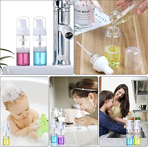 35 pcs 2oz Foam Soap Dispensers Mini Cleaning Plastic Refillable Travel Bottles with Pump for Hand Sanitizer Lash Shampoo Castile Liquid