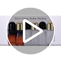 Kesell 50ml Glass Roller Bottles, Set of 2, Gold Lid