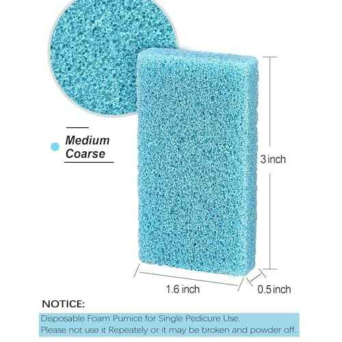 Maryton Disposable Foot Scrubber Pumice Pads, Pedicure Pumice Stone Dead Skin Callus Remover for Feet, 40Pcs (Blue Medium Coarse)