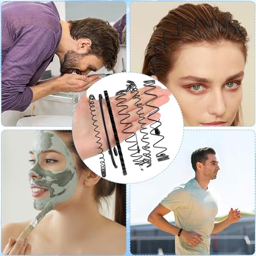6-Pack Metal Hair Bands | Adjustable Spring Hoops for Sports