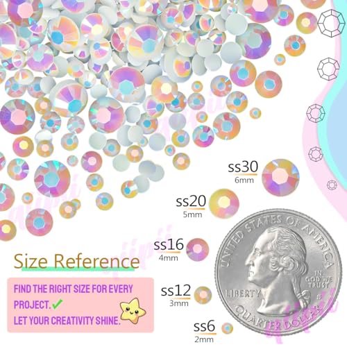 qiipii 3mm Jelly Resin Rhinestones Kit - 24 Colors Flatback Craft Gems