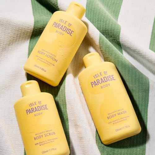 Isle of Paradise Brilliantly Bright Body Polish - Smoothes Rough, Dry Skin - Hydrating Exfoliating Scrub with Vitamin C, Niacinamide, and Hyaluronic Acid - 7.77 fl. oz