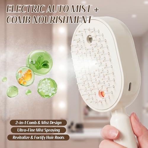 Electric Spray Hair Comb – 3-in-1 Hydrating Detangling Brush
