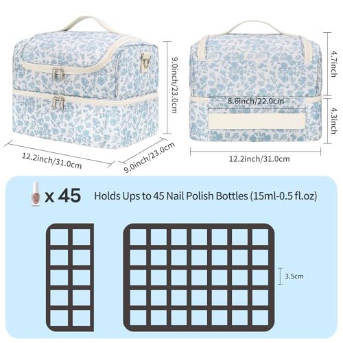 CUBETASTIC Nail Polish Organizer Case - Holds 45 Bottles