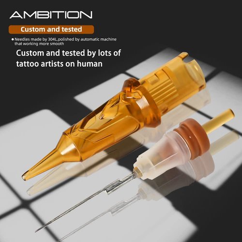 Ambition Glory Tattoo Cartridges #12 Standard 7RL Needles Disposable 50pcs 0.35mm 7 Round Liner for Rotary Tattoo Machine Supply