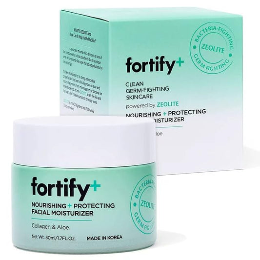 Fortify Anti-Aging Daily Facial Moisturizer with Collagen & Aloe - Nourishing & Hydrating - Vegan, Fragrance-Free, Alcohol-Free, Cruelty-Free for All Skin Types - Made in Korea - 50ML/1.7Fl.Oz.