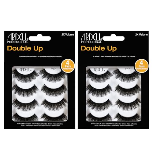 Ardell False Eyelashes 4 Pack Double Up 203, x 2 packs (4 pairs per pack)