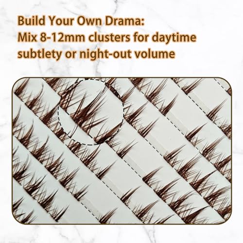 Lash Clusters 3D Fake Eyelashes Clusters DIY Individual Eyelash Clusters Thin Invisible Lash Band£¨FairyBrown£©