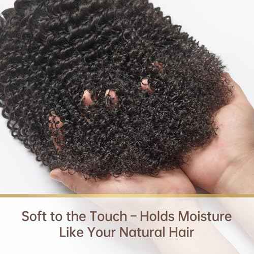 WEQUEEN Kinky Curly Human Hair Bundles Premium Virgin 100% Human Hair 3c/4a Curly Wave 14 Inch Single Bundle Natural Black