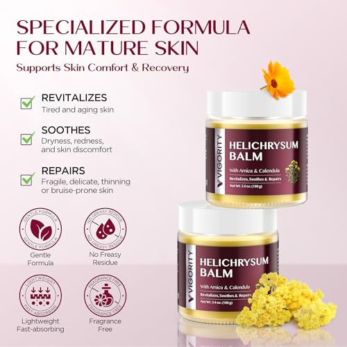 Vigority Helichrysum Balm for Mature Skin - 3.4oz Soothing Cream