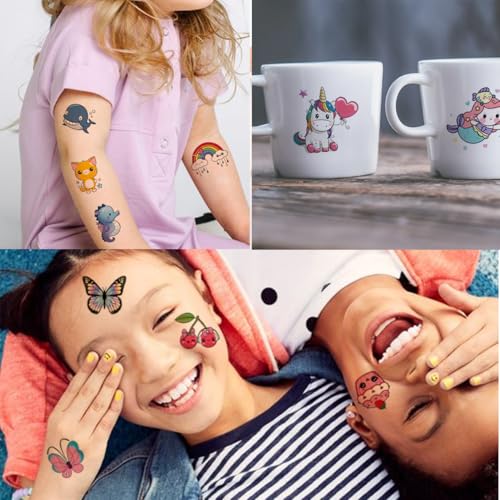 148 Temporary Tattoos for Kids - Mixed Styles Sheet Set