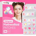 Sosky Hologram Acne Patches, Hydrocolloid Pimple Stickers, 36 Count