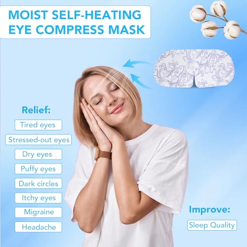 XPCARE 48 Pack Self-Heating Steam Eye Mask for Dry Eyes