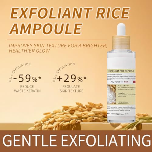 Black and White Rice Peeling, Soft Rice Exfoliating Face and Body, New glow rice Black and White Rice Exfoliant Duo Ampoule Set for All Skin Types, Gentle Peel & Deep Hydration 2 Pack (2.7 fl oz Each)