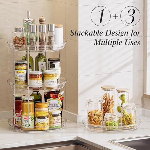 LAMU 10.6in Rotating Makeup Organizer - 2 Tier Lazy Susan for Vanity