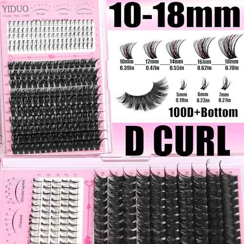 Volume Lash Clusters Kit with Spikes+Bottom Clusters Eyelash Extensions with Lash Bond and Seal 80D 100D Thick Manga Spiky Lash Extension 540Pcs 10-18mm Wispy D Curl Individual False Eyelashes