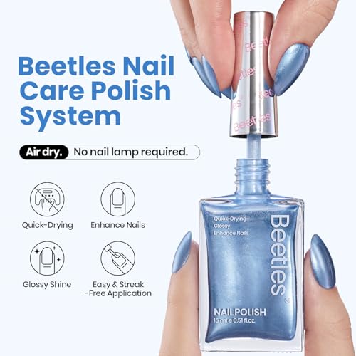 Beetles Pearl Blue Quick Dry Nail Polish 15ML