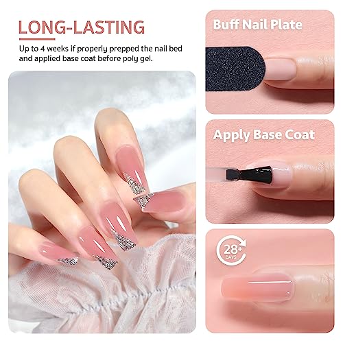 GAOY 60g Pink Nude Poly Gel for Nail Extensions & Art - Long Lasting Builder Gel