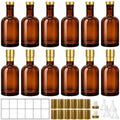 TBWIND 12 Pack 6oz Amber Glass Bottles with T-Top Corks - DIY & Gift Use