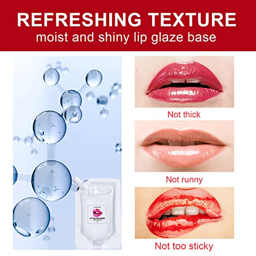 Eakroo 2Pcs Moisturize Lip Gloss Base Oil Material Makeup Primers, Non-Stick Lip Gloss Clear Primer for DIY Handmade Lip Oil Lip Plumper Lip Gloss Making Kit Supplies -100g (2Pack 100ml)