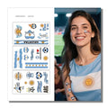 Argentina Flag Temporary Tattoos - 3 Sheets Face Stickers