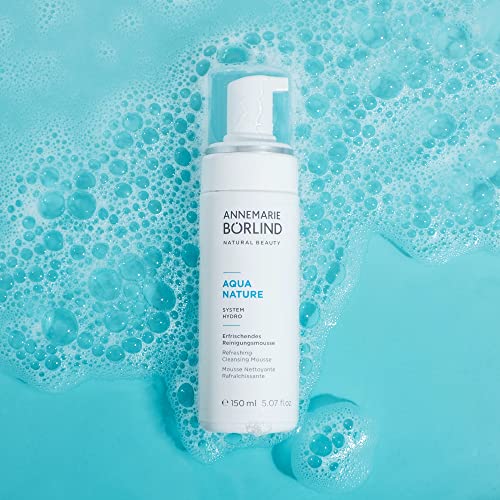 ANNEMARIE B?RLIND - AQUANATURE Refreshing Cleansing Mousse - Aloe and Hyaluronic Acid Vegan Natural Facial Wash - Removes Impurities and Makeup with Mild Tensides - 1.69 Fl. Oz.