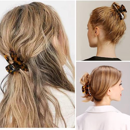 Fsmiling 2 Pack Large Hair Claw Clips - Tortoise Shell Design