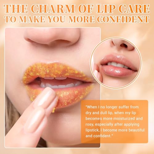 Lemon Turmeric Lip Scrub with Brush - Exfoliator Set