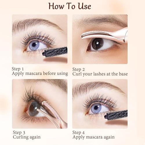 Heated Eyelash Curler & Eyebrow Trimmer 2-in-1 USB Rechargeable