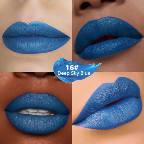 Sky Blue Matte Lipstick - Pigmented Lip Crayon