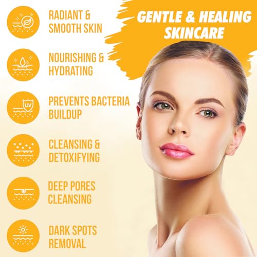 Turmeric Soap Bar for Face & Body ? Natural Turmeric Skin Soap Wash for Dark Spots, Intimate Areas, Underarms ? Brightening Face Cleanses Skin, Great for Acne, Scars