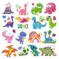 Dinosaur Glitter Tattoos for Kids - 120 Temporary Stickers (12 Sheets)