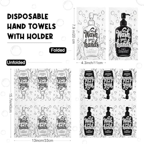 150 Pcs Disposable Hand Towels with Acrylic Holder