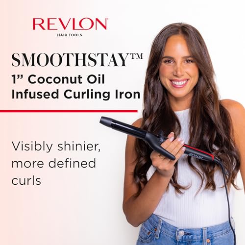 Revlon Curling Iron 1-inch Ceramic Barrel Infused with Coconut Oil for Shine